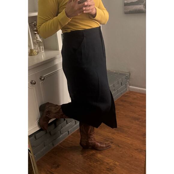 Vintage 90s Jones New York Blue Midi Wool Skirt Womens 14 Classiccore Heritage - Picture 3 of 10